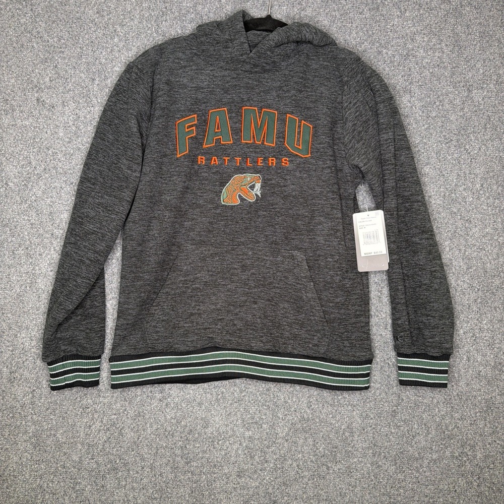 Colosseum FAMU Rattlers Youth Medium Gray Polar Fleece Hoodie HBCU